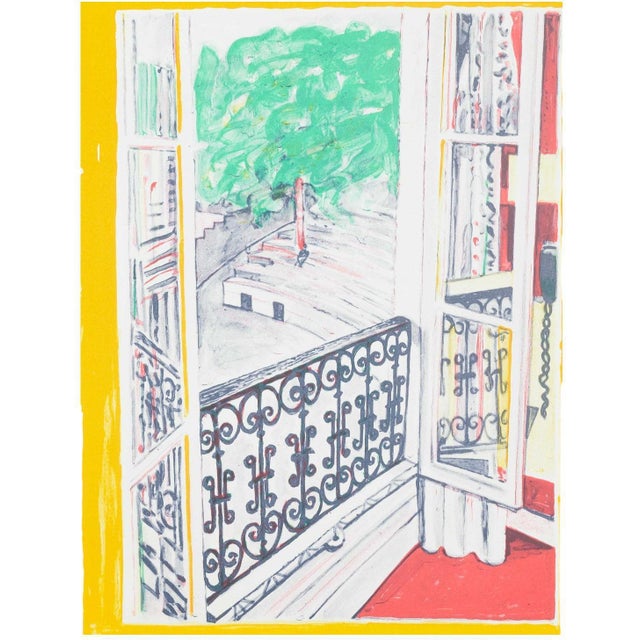 Søren Elgaard, Interior View with Balcony Door, 1992, Color Lithograph on Paper For Sale - Image 6 of 6