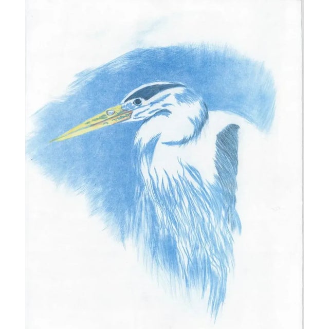 Coastal 1999 Crane Lithograph For Sale - Image 3 of 3