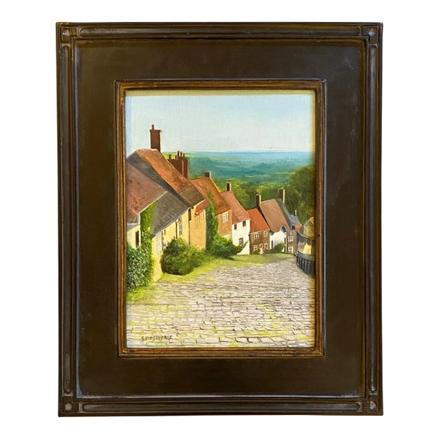 Oil Painting by Satori Gregorakis Titled Gold Hill, Shaftesbury, England For Sale
