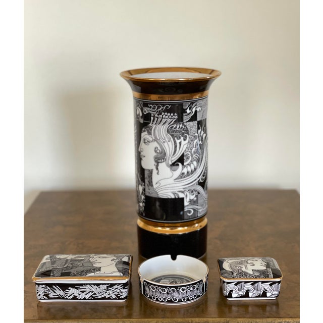 Endre Szasz for Hollóháza Art Deco Style Porcelain Grouping - 4 Pieces For Sale - Image 12 of 12