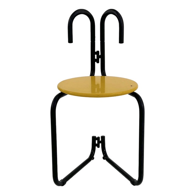 Black & Yellow Binda Chair by Luca Leonori & Stefano Stefani for Pallucco, 1980s For Sale