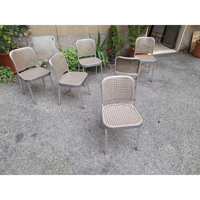 Vintage Stackable Silver Chairs by Vico Magistretti for De Padova, 1989, Set of 6 For Sale - Image 12 of 12