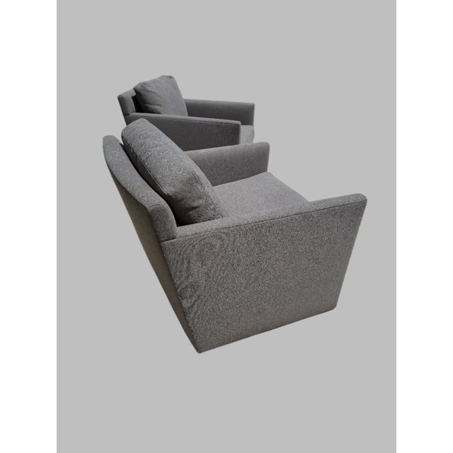 Restoration Hardware Oliver Track Arm Swivel Chairs in Graphite Luxe Depth – Set of 2 For Sale In Columbus - Image 6 of 12