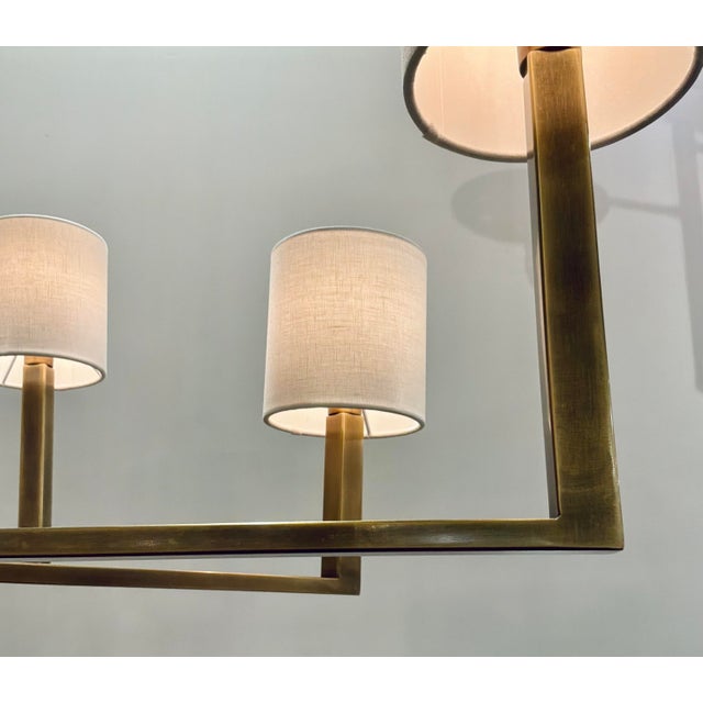 Currey & Company Currey & Company Modern Travertine Commune Chandelier For Sale - Image 4 of 6