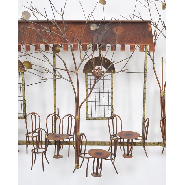 Metal C. Jeré Attrib. Brass Parisian Café Bistro Wall Sculpture For Sale - Image 7 of 18