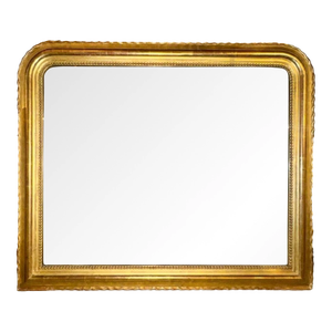 19th C. French Louis Philippe Giltwood Mirror in Rare Wide Scale