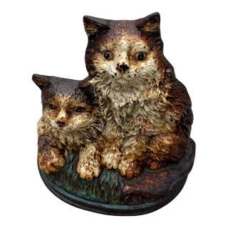 Double Cat Hubley Door Stop For Sale