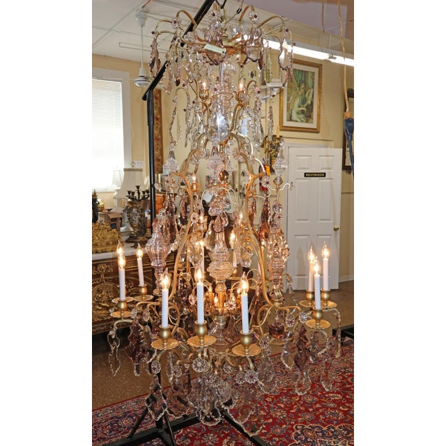 Metal 19th Century Palatial French Louis XV Style Chandelier Attributed to Baccarat For Sale - Image 7 of 17