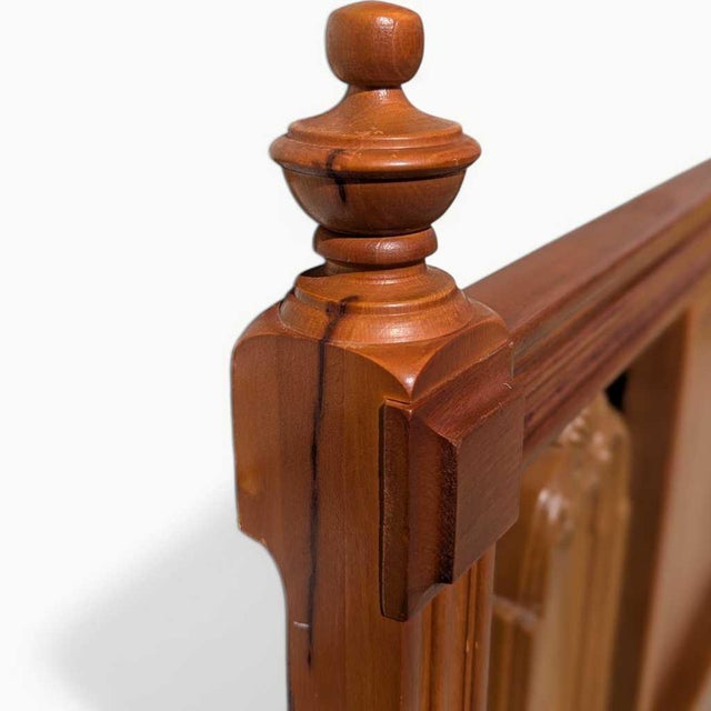 1960s Mid-Century Carved Wood Full-Size Headboard For Sale - Image 13 of 14
