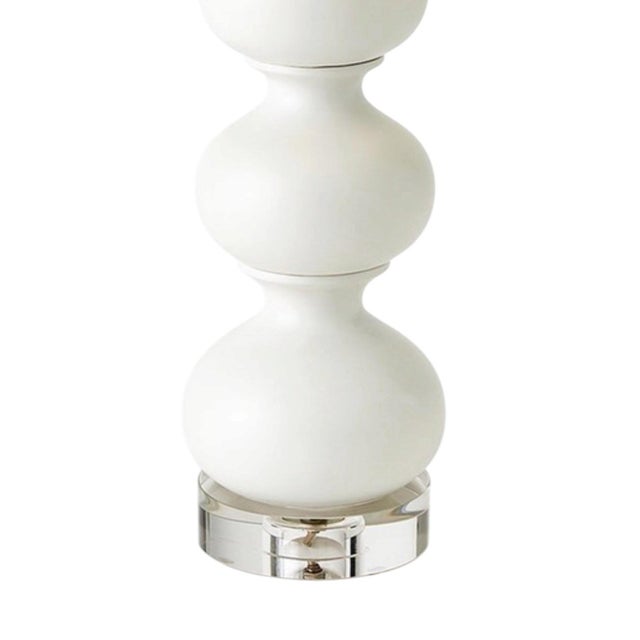 Contemporary Global Views Stacked Bulb Table Lamps – Matte White - Pair For Sale - Image 3 of 4