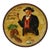Early 20th Century Hand Painted "Das Bin Ich Meiner Gesundheit Schuldig" German Wooden Round Wall Plaque For Sale