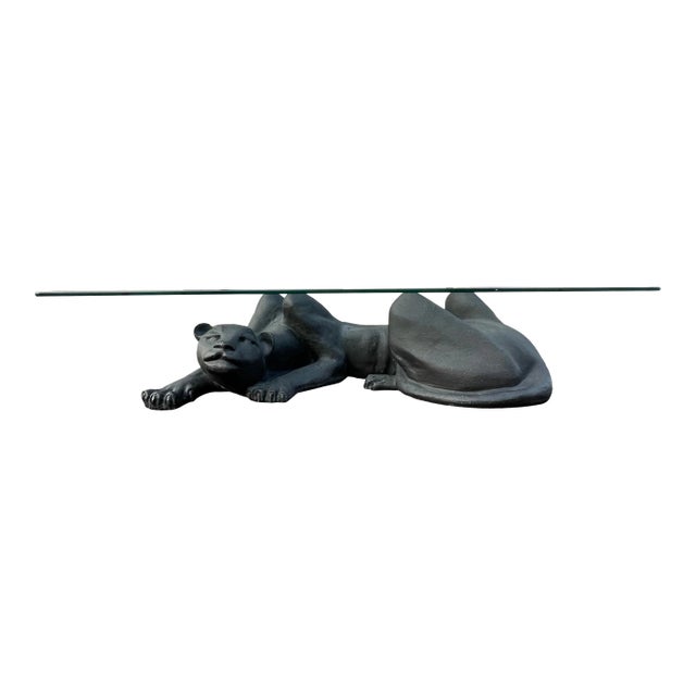 Postmodern Black Panther Coffee Table For Sale