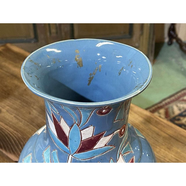 Art Deco Vase in Glazed Earthenware, 1930s For Sale - Image 6 of 16