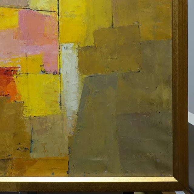 Abstract 1950s Abstract Oil Painting on Linen by Piry Rame, Framed For Sale - Image 3 of 5
