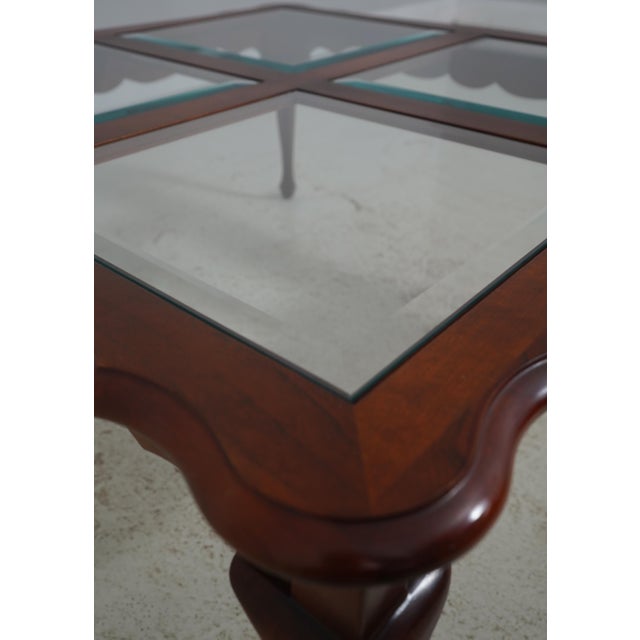 Pennsylvania House Cherry Glass Top Coffee Table For Sale - Image 11 of 13
