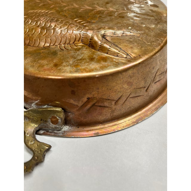 Vintage Rustic Hammered Copper Fish Mold Pan For Sale - Image 4 of 5