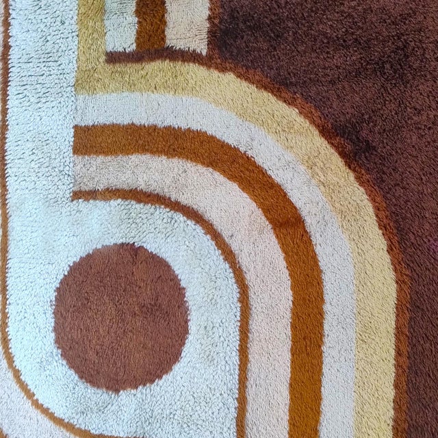 Textile Space Age Museum-Grade Avant-Garde Wool Rug, Italy, 1970s For Sale - Image 7 of 11