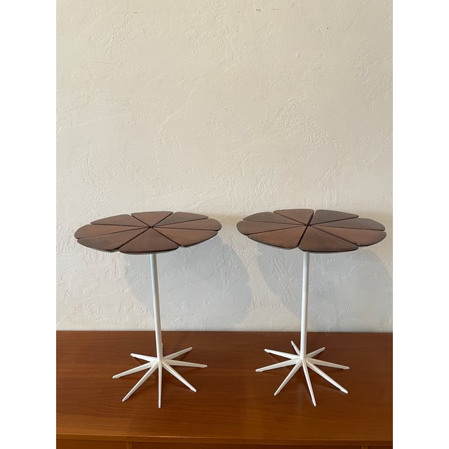 Wood 1960s Teak and Steel Petal End Table For Sale - Image 7 of 7