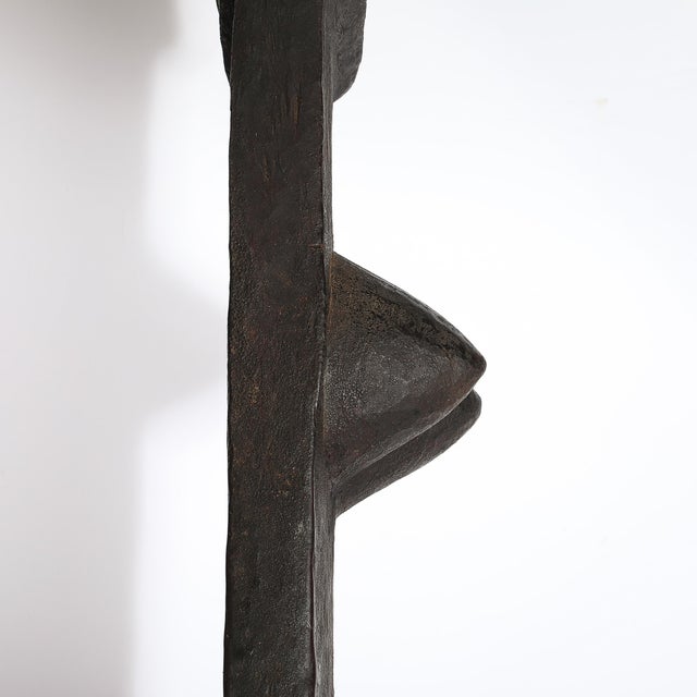 Mid-Century Toguna Sculpture in Burnt Oak on Metal Base by Dogon People, Mali For Sale - Image 9 of 12