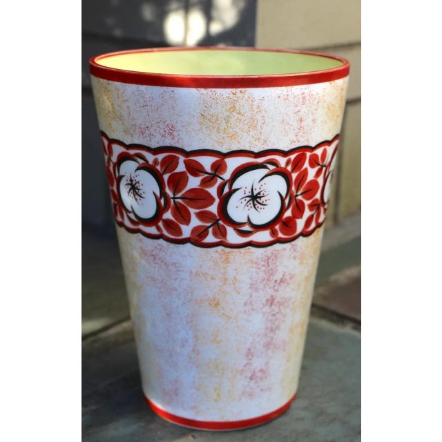 Art Deco Hand Painted Art Deco Czechoslovakian Flower Vase For Sale - Image 3 of 10