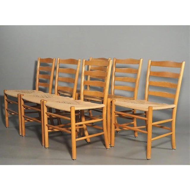 Beech frame, papercord seat, designed by Kaare Klint for Fritz Hansen in the 1960s in Denmark.DimensionsHeight: 33.08 in....