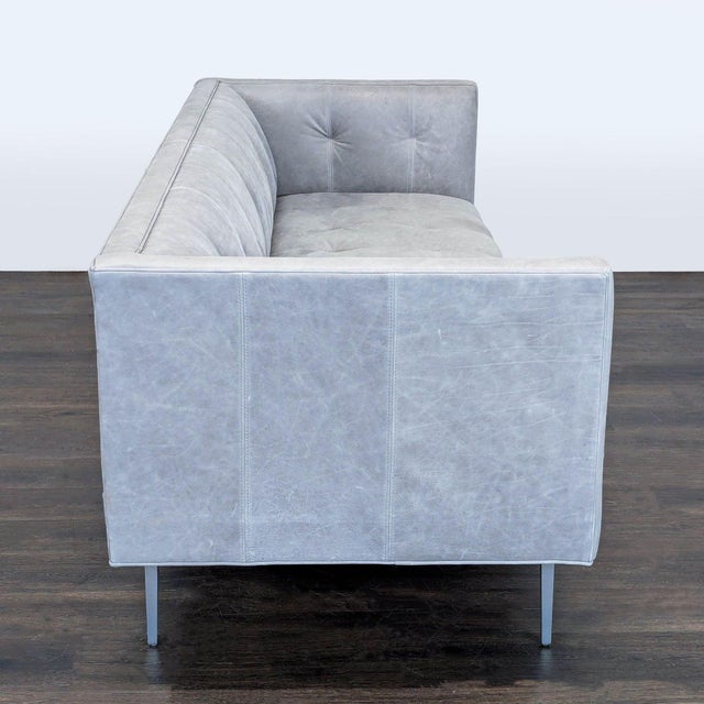 Room & Board Room & Board Wynwood Modern 3-Seat Gray Leather Sofa For Sale - Image 4 of 8