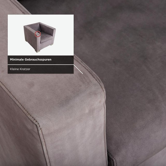 Suitcase Lounge Chairs in Grey Lilac Suede and Chrome from Minotti, Set of 2 For Sale - Image 11 of 18