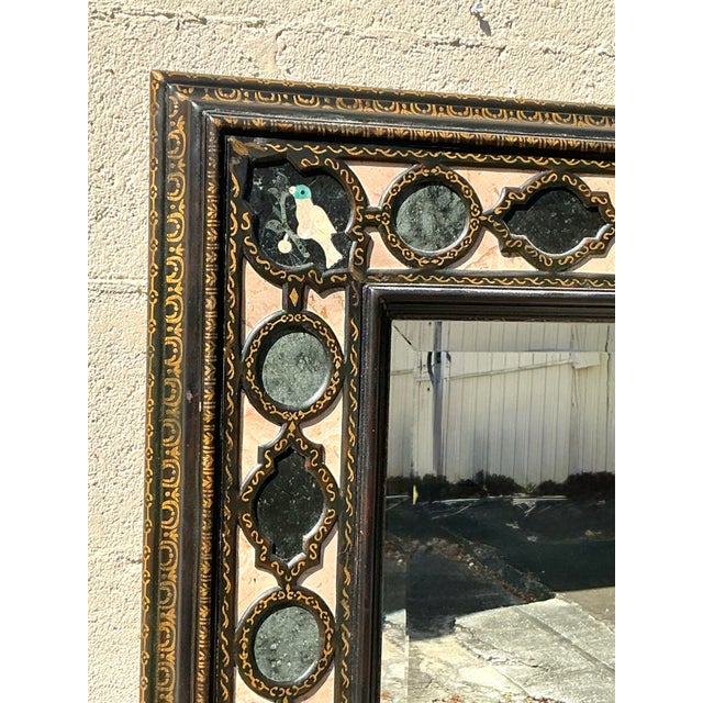 Maitland - Smith Vintage Boho Maitland Smith Specimen Stone Mirror For Sale - Image 4 of 8