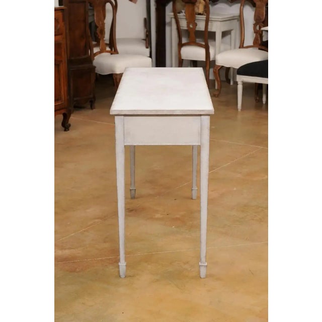 Swedish 1890s Painted Wood Console Table with Three Drawers and Tapered Legs For Sale - Image 4 of 13