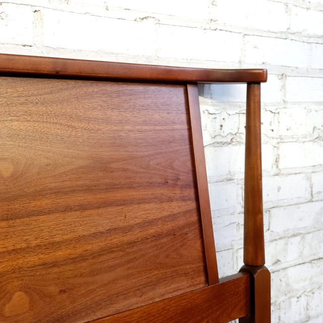Wood Slick Restored Walnut Original Mid Century Modern Queen Headboard For Sale - Image 7 of 7