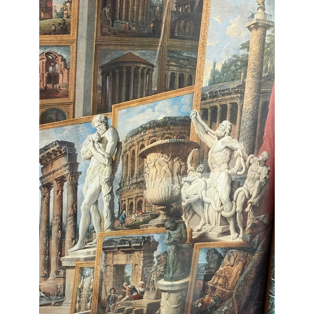 Wood Mid 20th Century Massive Framed Pannini “Gallery of Views of Ancient Rome” — Grand Tour Architectural Fantasy, 57" For Sale - Image 7 of 12