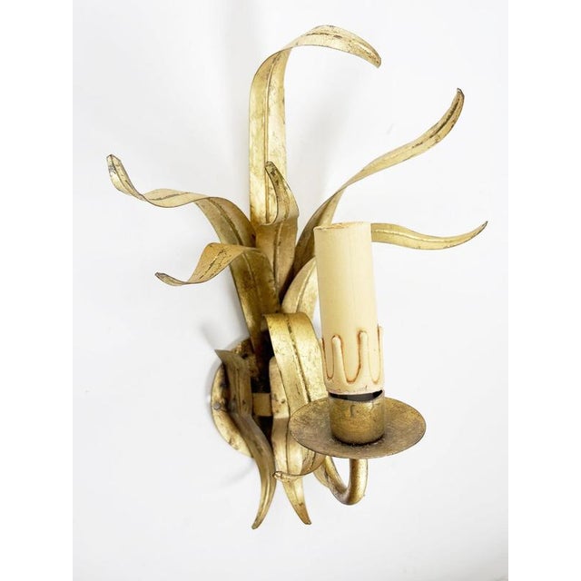 Gilt Metal Wall Light, France, 1970s For Sale - Image 3 of 15