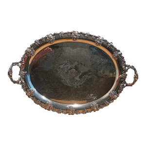 Antique Silverplate Handled Serving Tray