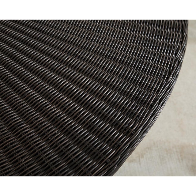 McGuire Woven Resin Wicker Garden Dining Table For Sale - Image 9 of 11