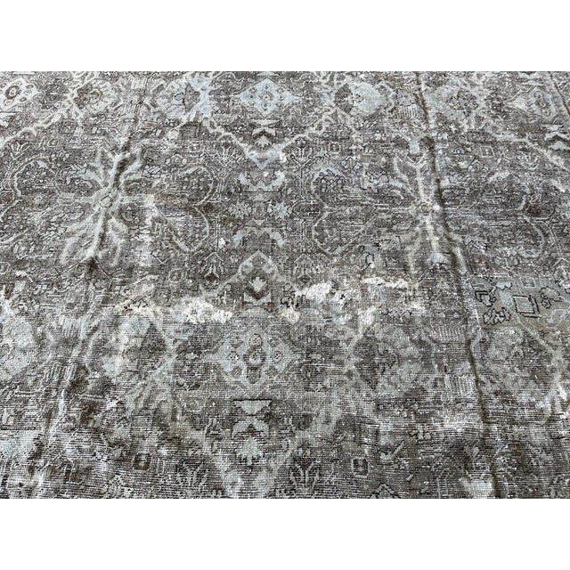 Traditional Vintage Distressed Traditional Hand-Knotted Wool Rug - 10'5" X 13'8" For Sale - Image 3 of 11