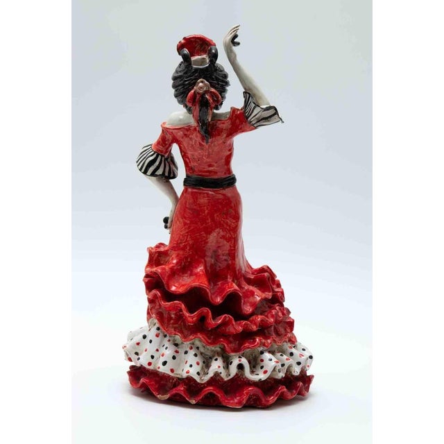 1960s Vintage Ceramic Sculpture of Flamenco Dancer from Bottega dell'Arte, Italy, 1960s For Sale - Image 5 of 9