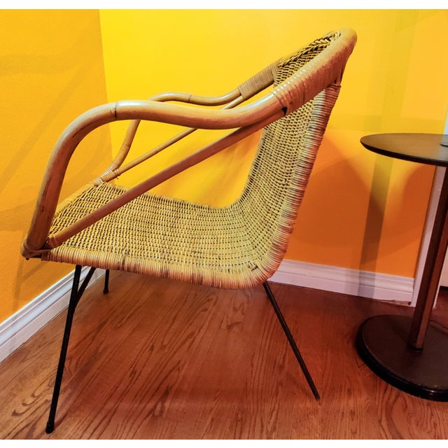 Mid-Century Modern Arthur Umanoff Style Vintage Basket Chair For Sale - Image 3 of 12