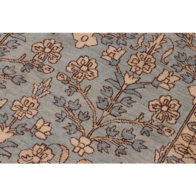 Textile Boho Chic Ziegler Green Hand-Knotted Wool Rug - 12'0'' X 18'0'' For Sale - Image 7 of 8