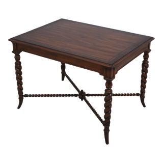 Maitland Smith Mahogany Barley Twist Leg Table For Sale
