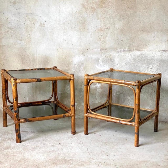 Vintage Rattan Bedside Tables, 1980s, Set of 2 For Sale - Image 9 of 9