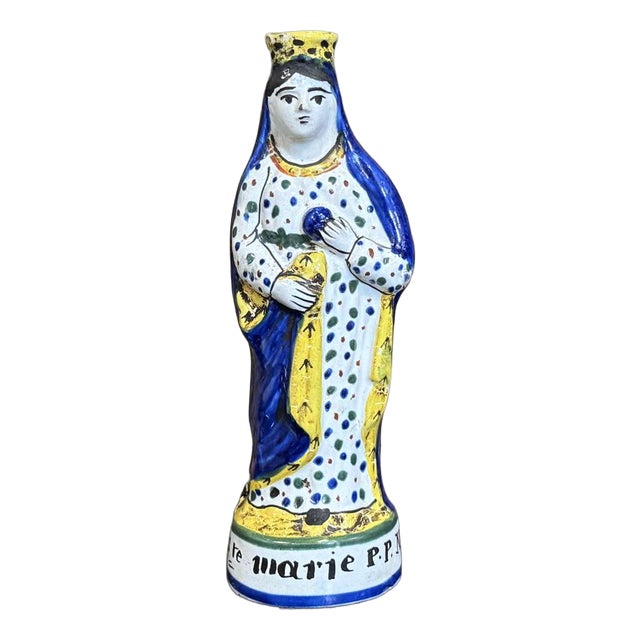 Saint Mary in Quimper Earthenware, 1800s For Sale
