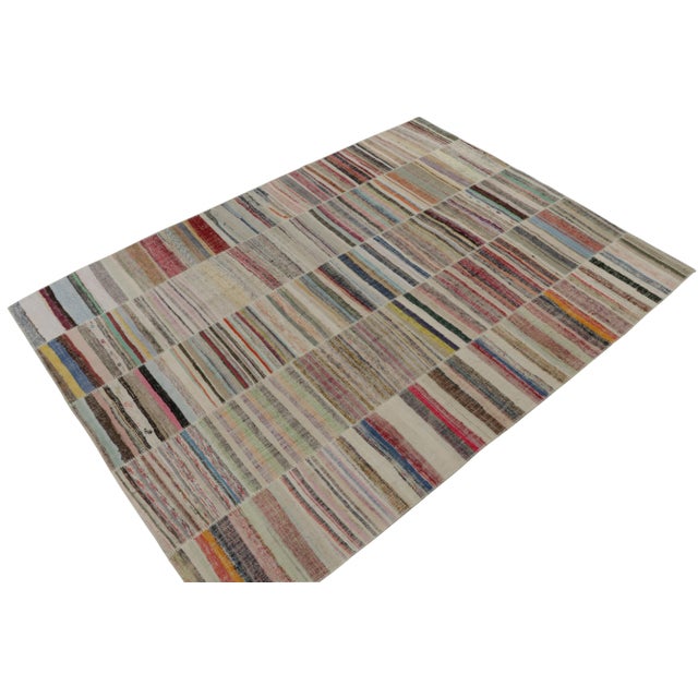 Handwoven in wool, Rug & Kilim presents a spacious 9x12 contemporary rug from their innovative new patchwork kilim...
