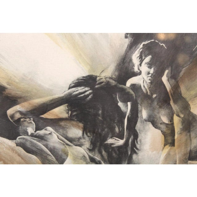 Numbered and titled drawing of female nudes, signed by artist Jonas Gerard. Number 81 of 290. This features five female...