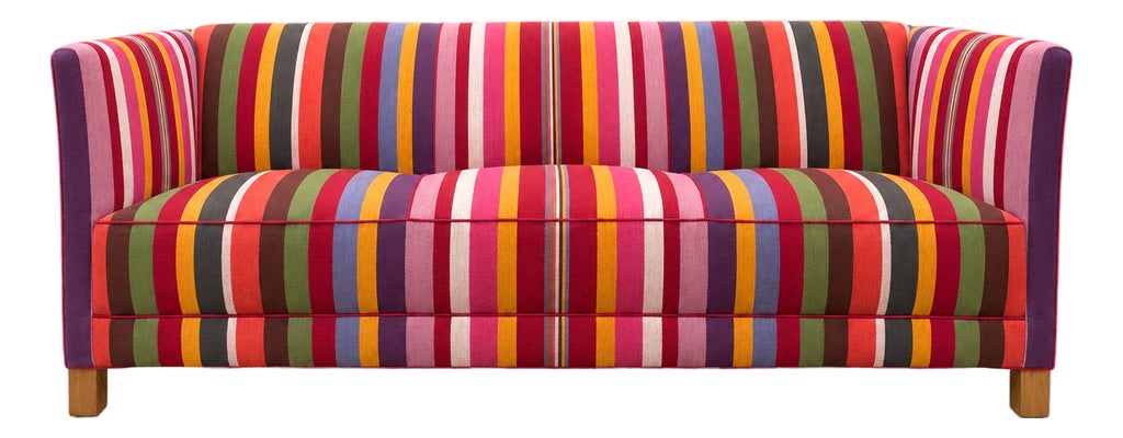 Danish Sofa in Hamaca Rojo Fabric by Angelo Donghia, 1960s, Svenskt Tenn