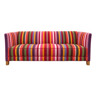 Danish Sofa in Hamaca Rojo Fabric by Angelo Donghia, 1960s, Svenskt Tenn For Sale