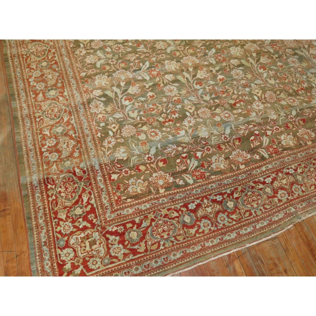 Elegant Antique Persian Room Size Tabriz Rug For Sale - Image 13 of 18
