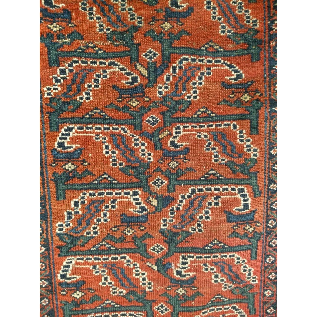 Persian Antique Malayer Runner Rug, Hand-Knotted Wool, Geometric Pattern, 3x16, Red & Ivory For Sale - Image 3 of 6