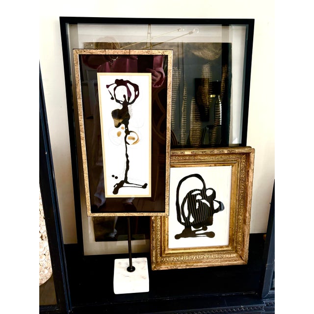 Modern Acrylic and Pencil Painting on Marble Stand “Energy Within” by Es Melfi For Sale - Image 10 of 12