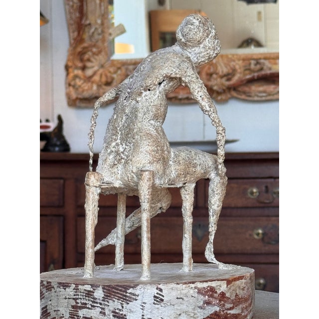 Mid 20th Century Abstract Sculpture of a Seated Figure For Sale - Image 4 of 7