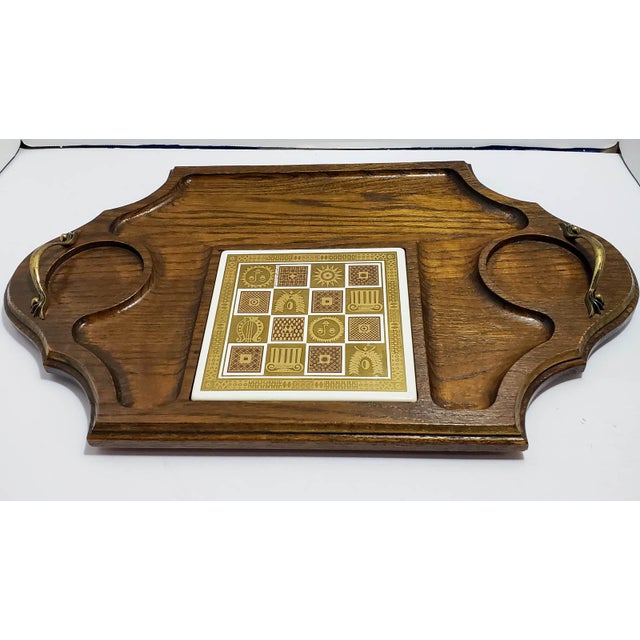 MidCentury Briard Wooden Serving Tray Chairish